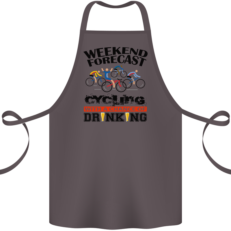Weekend Forecast Cycling Cyclist Bicycle Cotton Apron 100% Organic Dark Grey