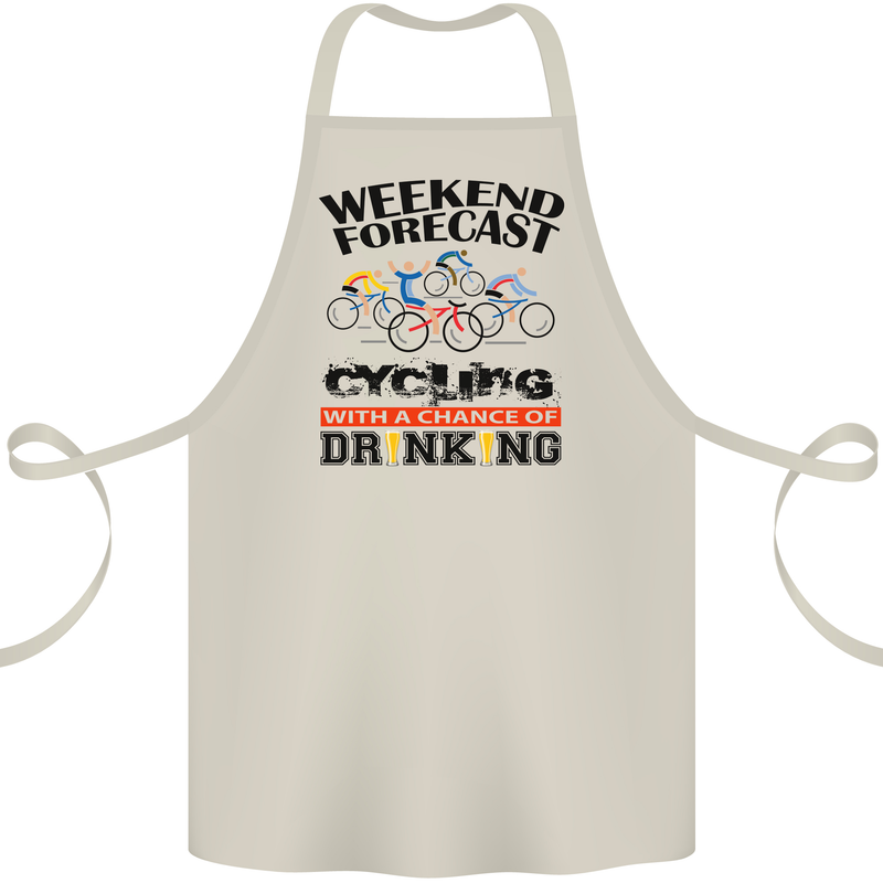 Weekend Forecast Cycling Cyclist Bicycle Cotton Apron 100% Organic Natural