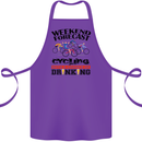 Weekend Forecast Cycling Cyclist Bicycle Cotton Apron 100% Organic Purple