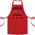 Weekend Forecast Cycling Cyclist Bicycle Cotton Apron 100% Organic Red