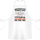 Weekend Forecast Cycling Cyclist Bicycle Cotton Apron 100% Organic White