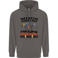 Weekend Forecast Cycling Cyclist Bicycle Mens 80% Cotton Hoodie Charcoal