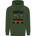 Weekend Forecast Cycling Cyclist Bicycle Mens 80% Cotton Hoodie Forest Green