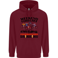 Weekend Forecast Cycling Cyclist Bicycle Mens 80% Cotton Hoodie Maroon
