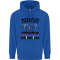 Weekend Forecast Cycling Cyclist Bicycle Mens 80% Cotton Hoodie Royal Blue