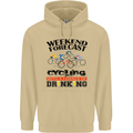 Weekend Forecast Cycling Cyclist Bicycle Mens 80% Cotton Hoodie Sand