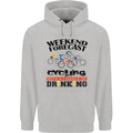 Weekend Forecast Cycling Cyclist Bicycle Mens 80% Cotton Hoodie Sports Grey