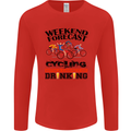Weekend Forecast Cycling Cyclist Bicycle Mens Long Sleeve T-Shirt Red