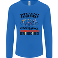 Weekend Forecast Cycling Cyclist Bicycle Mens Long Sleeve T-Shirt Royal Blue