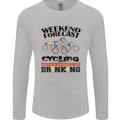 Weekend Forecast Cycling Cyclist Bicycle Mens Long Sleeve T-Shirt Sports Grey