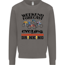 Weekend Forecast Cycling Cyclist Bicycle Mens Sweatshirt Jumper Charcoal