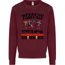 Weekend Forecast Cycling Cyclist Bicycle Mens Sweatshirt Jumper Maroon