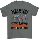 Weekend Forecast Cycling Cyclist Bicycle Mens T-Shirt Cotton Gildan Charcoal