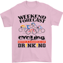 Weekend Forecast Cycling Cyclist Bicycle Mens T-Shirt Cotton Gildan Light Pink