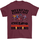 Weekend Forecast Cycling Cyclist Bicycle Mens T-Shirt Cotton Gildan Maroon