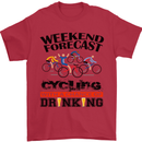 Weekend Forecast Cycling Cyclist Bicycle Mens T-Shirt Cotton Gildan Red
