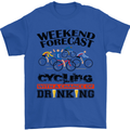 Weekend Forecast Cycling Cyclist Bicycle Mens T-Shirt Cotton Gildan Royal Blue