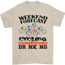 Weekend Forecast Cycling Cyclist Bicycle Mens T-Shirt Cotton Gildan Sand