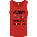 Weekend Forecast Cycling Cyclist Bicycle Mens Vest Tank Top Red