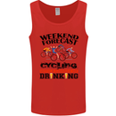 Weekend Forecast Cycling Cyclist Bicycle Mens Vest Tank Top Red