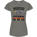 Weekend Forecast Cycling Cyclist Bicycle Womens Petite Cut T-Shirt Charcoal