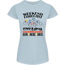 Weekend Forecast Cycling Cyclist Bicycle Womens Petite Cut T-Shirt Light Blue