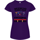 Weekend Forecast Cycling Cyclist Bicycle Womens Petite Cut T-Shirt Purple