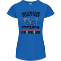 Weekend Forecast Cycling Cyclist Bicycle Womens Petite Cut T-Shirt Royal Blue