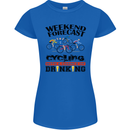 Weekend Forecast Cycling Cyclist Bicycle Womens Petite Cut T-Shirt Royal Blue