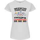 Weekend Forecast Cycling Cyclist Bicycle Womens Petite Cut T-Shirt White