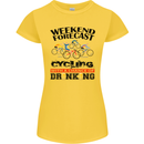 Weekend Forecast Cycling Cyclist Bicycle Womens Petite Cut T-Shirt Yellow
