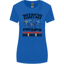 Weekend Forecast Cycling Cyclist Bicycle Womens Wider Cut T-Shirt Royal Blue