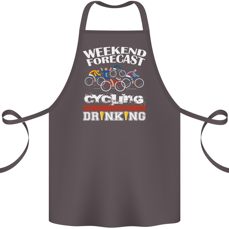 Weekend Forecast Cycling Cyclist Funny Cotton Apron 100% Organic Dark Grey