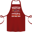 Weekend Forecast Cycling Cyclist Funny Cotton Apron 100% Organic Maroon