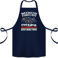 Weekend Forecast Cycling Cyclist Funny Cotton Apron 100% Organic Navy Blue