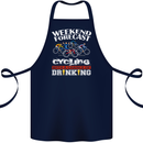 Weekend Forecast Cycling Cyclist Funny Cotton Apron 100% Organic Navy Blue