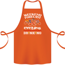 Weekend Forecast Cycling Cyclist Funny Cotton Apron 100% Organic Orange