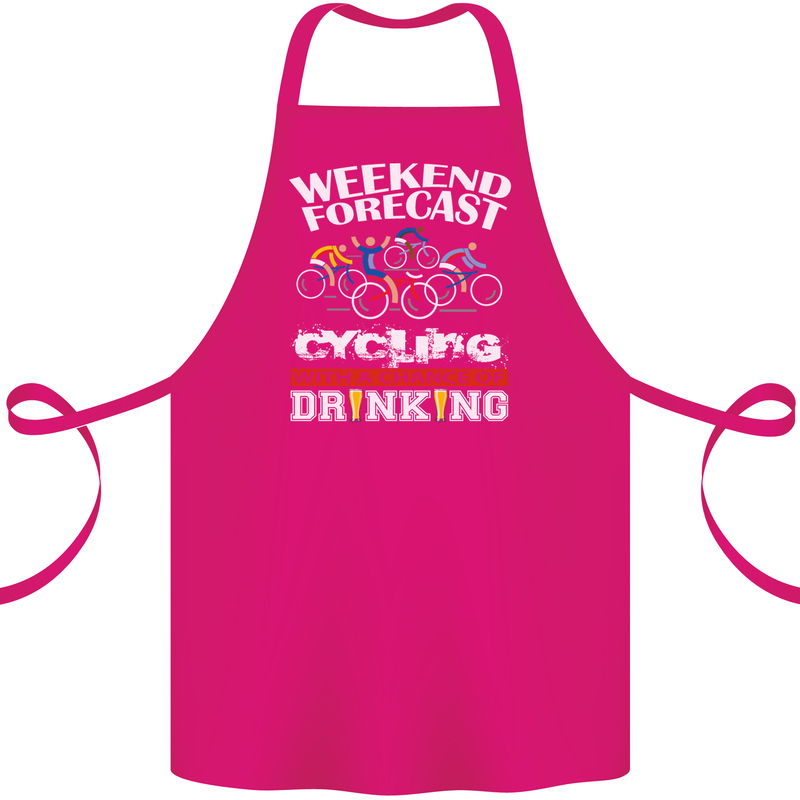 Weekend Forecast Cycling Cyclist Funny Cotton Apron 100% Organic Pink