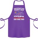 Weekend Forecast Cycling Cyclist Funny Cotton Apron 100% Organic Purple