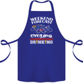 Weekend Forecast Cycling Cyclist Funny Cotton Apron 100% Organic Royal Blue