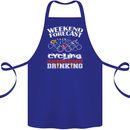 Weekend Forecast Cycling Cyclist Funny Cotton Apron 100% Organic Royal Blue