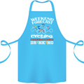 Weekend Forecast Cycling Cyclist Funny Cotton Apron 100% Organic Turquoise