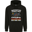 Weekend Forecast Cycling Cyclist Funny Mens 80% Cotton Hoodie Black