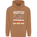 Weekend Forecast Cycling Cyclist Funny Mens 80% Cotton Hoodie Caramel Latte