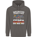 Weekend Forecast Cycling Cyclist Funny Mens 80% Cotton Hoodie Charcoal