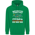 Weekend Forecast Cycling Cyclist Funny Mens 80% Cotton Hoodie Irish Green
