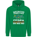 Weekend Forecast Cycling Cyclist Funny Mens 80% Cotton Hoodie Irish Green