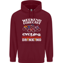 Weekend Forecast Cycling Cyclist Funny Mens 80% Cotton Hoodie Maroon