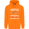 Weekend Forecast Cycling Cyclist Funny Mens 80% Cotton Hoodie Orange