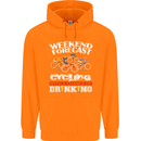 Weekend Forecast Cycling Cyclist Funny Mens 80% Cotton Hoodie Orange